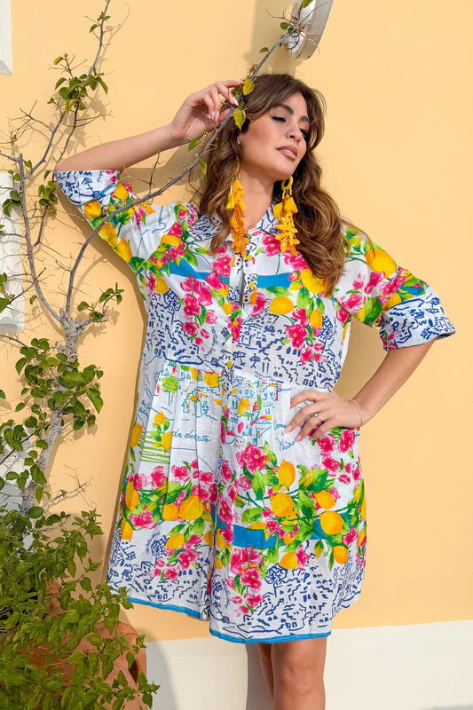 Rochie cu deschidere frontală Positano Limoni
